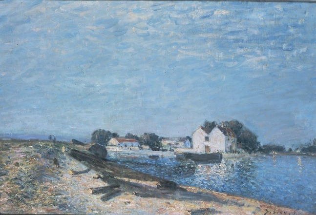 Alfred Sisley, Le Barrage de Saint Mammes, 1885

oil on canvas, 15 x 21 5/8 inches (38 x 55 cm)