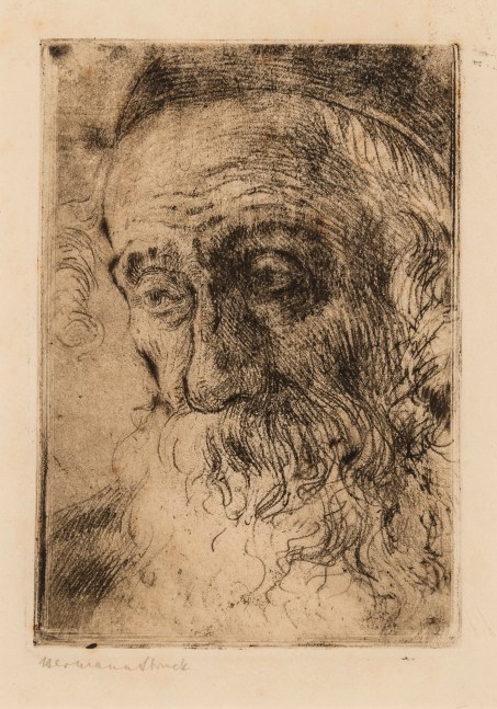 Hermann Struck, Old Jew in Jaffa, 1905
Etching, 4.13 by 5.83 inches
(10.5 by 14.8 cm)
Framed: 10 1/4 x 12 1/2 inches
(Inv# HS2538.1)