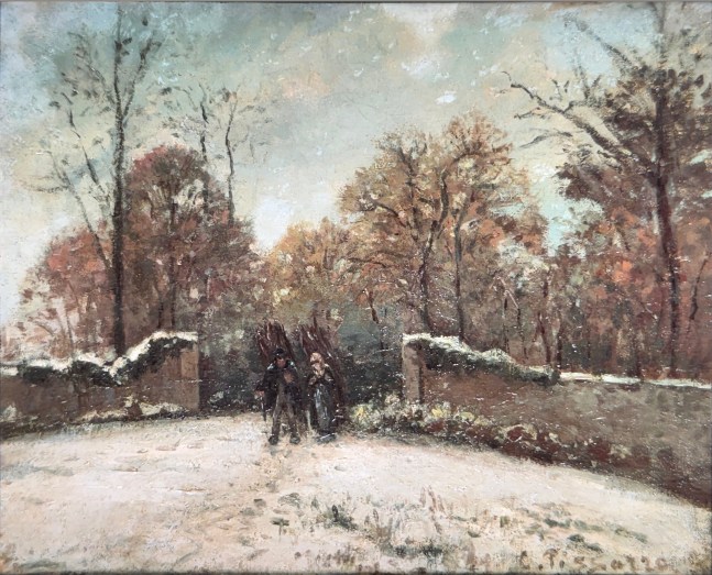 Camille Pisarro, Entering the Forest at Marly

(Snow Effect), 1869, oil on canvas, 38 x 46 cm