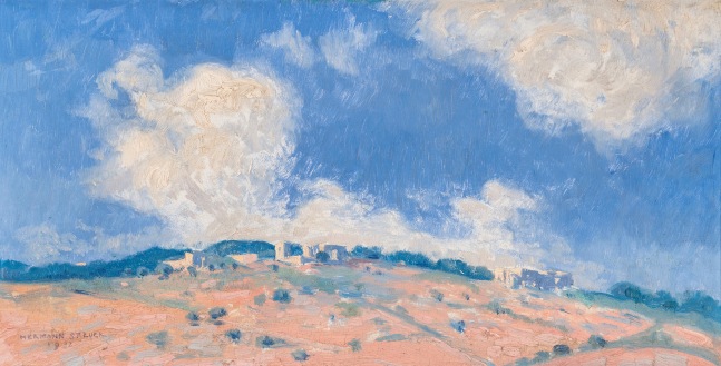 Hermann Struck, Landscape in Palestine
Oil on board, 13.39 by 6.69 inches (34 by 17 cm)
&amp;nbsp;