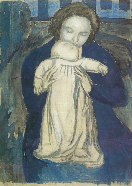 Maurice Denis, The Virgin&amp;#39;s Kiss, in Blue, c.1901

distemper, watercolor, gouache, pastel, pencil on paper, 93 x 62 cm