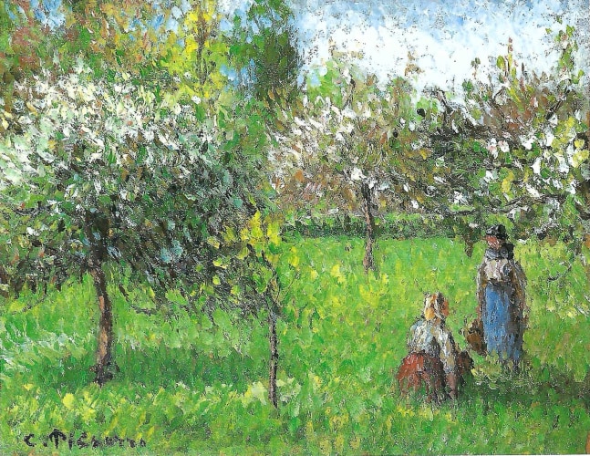 Camille Pissarro, &amp;nbsp;Apple Blossoms, Eragny, c.1900

oil on panel, 21.1 x 26.8 cm