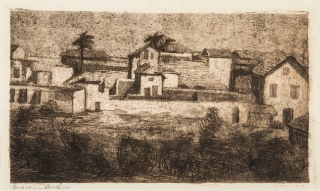 Hermann Struck, Jaffa, 1905
Etching, 9.45 by 5.39 inches
(24 by 13.7 cm)
Framed: 15 1/2 x 11 1/2 inches
(Inv# HS2439.1)