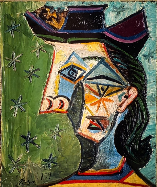 Pablo Picasso, Woman against a starry ground

Nov 6 1939, oil on canvas, 55.2 x 46.6 cm