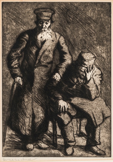 Hermann Struck, Two figures, New York
Etching, 8.66 by 12.36 inches
(22 by 31.4 cm)
Framed: 13 3/4 x 17 3/4 inches
(Inv# HS3402)