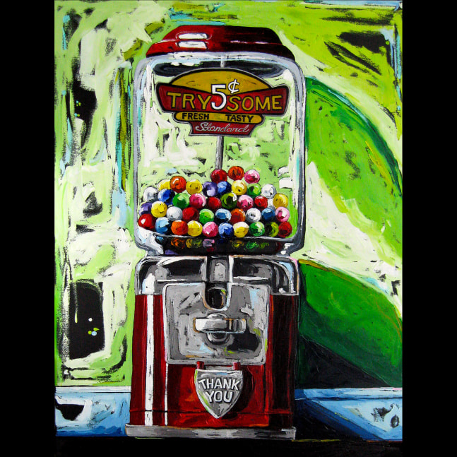 Gum Ball Machine 

oil painting

36&amp;quot; x 48&amp;quot; x 1&amp;quot;