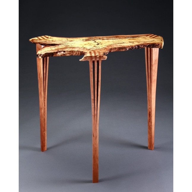 Demilune Table
34&amp;quot; x 30&amp;quot; x 12&amp;quot;
2013
Ecologically harvested maple burl and cherry. Finger jointed, braced, and laminated.