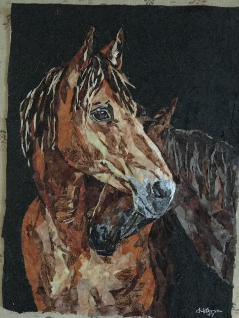 Horses 

Fabric on Canvas

8&amp;quot; x 11&amp;quot; x .03&amp;quot;