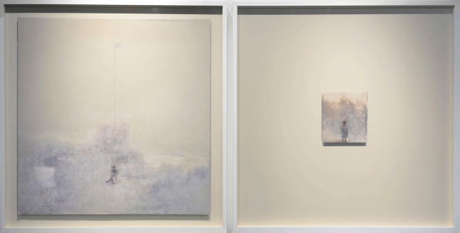 National isolation&amp;nbsp;| 2022-2023
Paper pulp, acrylic, oil, pigmented ink, canvas on board
Left: 35.5&amp;quot; x 35.5&amp;quot; | Right: 9&amp;quot; x 8&amp;quot; | Framed: 43&amp;quot; x 42.5&amp;quot; (Each of 2)
TG 4888