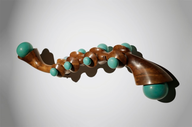 Soliloquy, 2021
Teak wood and pigments
17&amp;Prime; x 56&amp;Prime; x 12.5&amp;Prime;&amp;nbsp;
TG# 4404