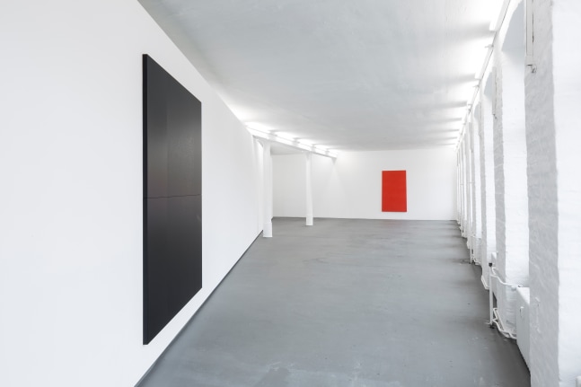 Installation view of paintings by Adam Pendleton