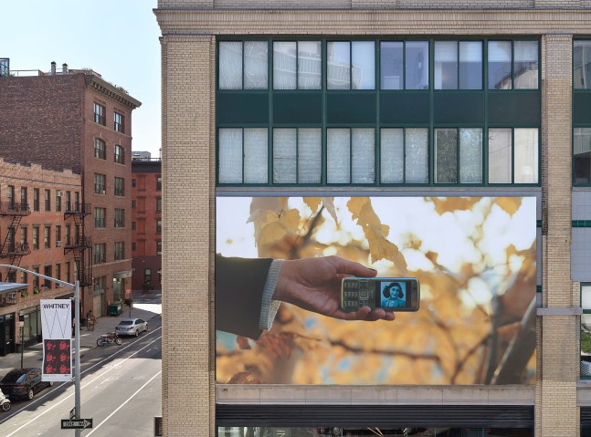 Installation view of video work by Torbjørn Rødland