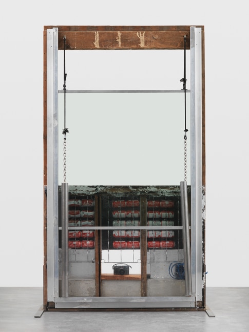 Indoor view of sculpture by Oscar Tuazon