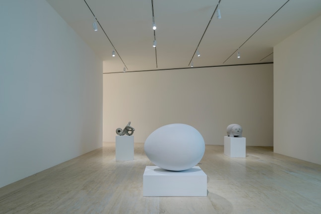 Installation view of sculptures by Peter Fischli and David Weiss