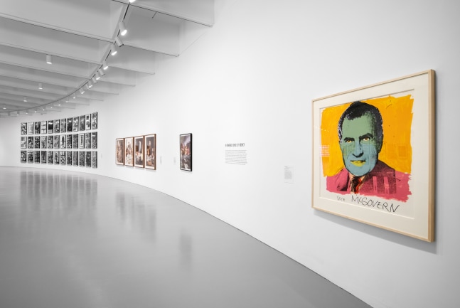 Installation view of paintings by Adam Pendleton