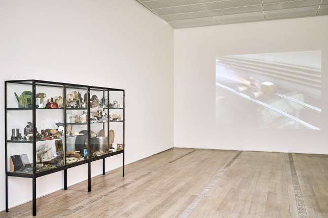 Installation view of sculptures by Peter Fischli and David Weiss