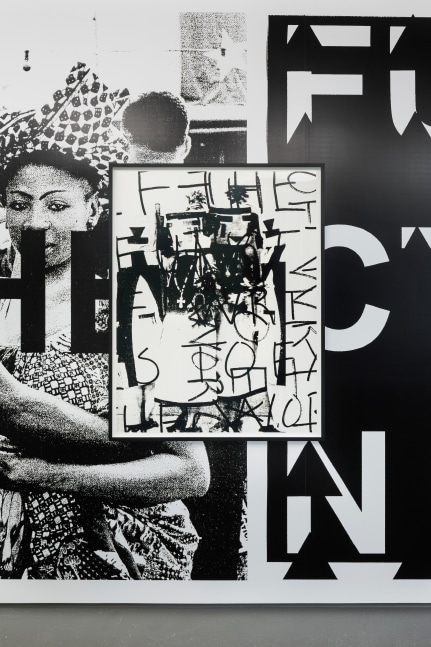 Installation view of paintings by Adam Pendleton