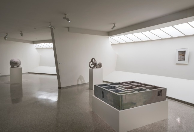 Installation view of sculptures by Peter Fischli and David Weiss