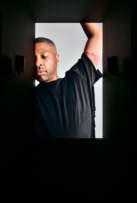 Installation view of video work by Adam Pendleton