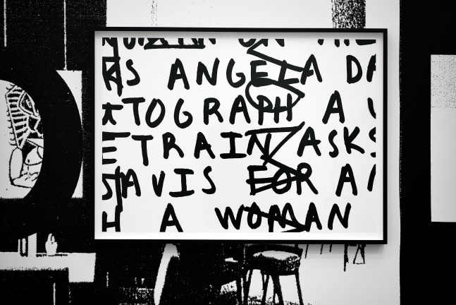 Installation view of paintings by Adam Pendleton