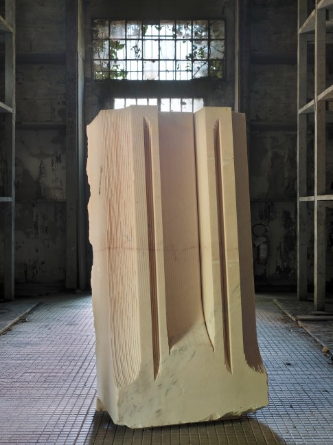 Installation view of sculpture by Trisha Donnelly