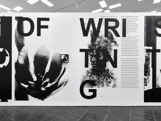 Installation view of paintings by Adam Pendleton