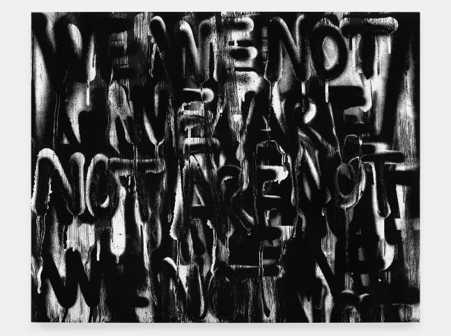 Silkscreen by Adam Pendleton Untitled (WE ARE NOT) 2020–2021 Silkscreen ink on canvas 244 x 305 cm / 96 x 120 in © Adam Pendleton