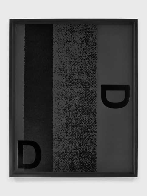 Adam Pendleton Black Dada Drawing (D/D) 2018 Silkscreen ink on paper Sheet 66.36 × 52.7 cm / 26 1/8 × 20 3/4 in Frame 70.6 × 57 cm / 27 13/16 × 22 7/16 in