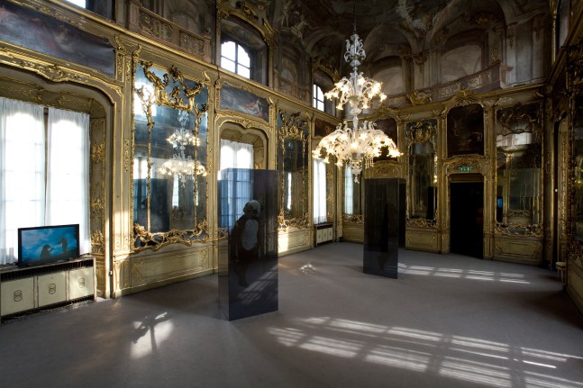 Installation view of sculptures by Peter Fischli and David Weiss