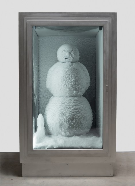 Peter Fischli David Weiss Snowman 1987/2019 Copper, aluminum, glass, water, and coolant system Total dims. 218 x 128 x 165 cm / 85 7/8 x 50 3/8 x 65 in Object approx. 130 x ø 7 cm / 51 1/8 x ø 2 3/4 in