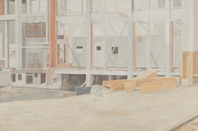 Construction Site, Early 1990's  48.5&quot; x 72&quot;  Oil On Cotton