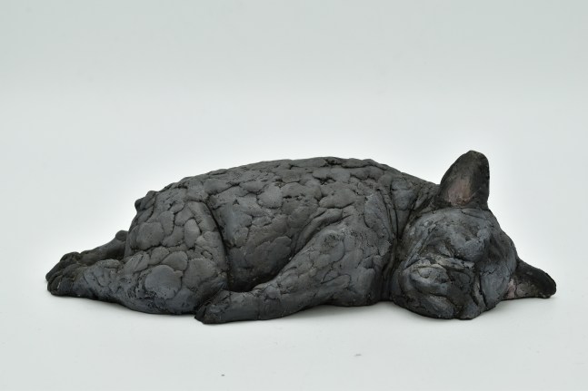 The Sleeping Frenchie  2&quot; x 7.5&quot; x 4&quot;  Resin, Acrylic Paint