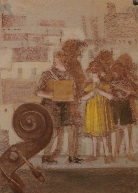 Rehearsal VI, Study #3  12&quot; x 8&quot;  Pastel