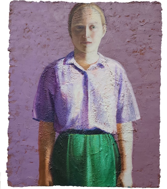 Untitled - Woman With Pink Shirt 8  16&quot; x 12&quot;  Oil On Panel