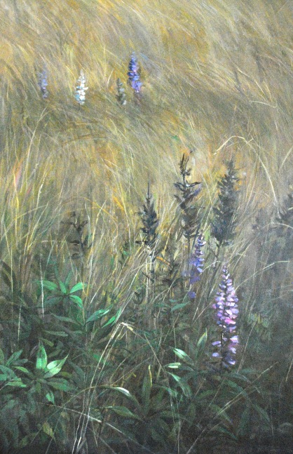 Lupins And Grasses  44” x 30”  Oil On Linen