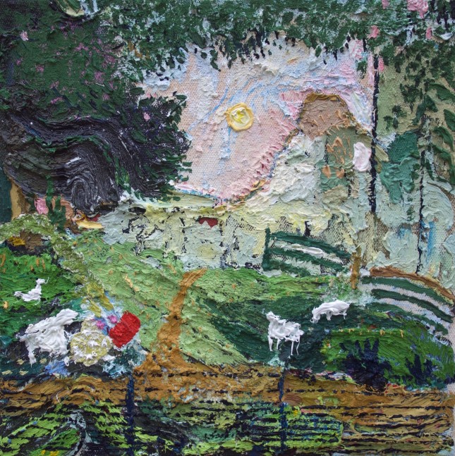 Open Pasture Gate  10&quot; x 10&quot;  Oil On Canvas