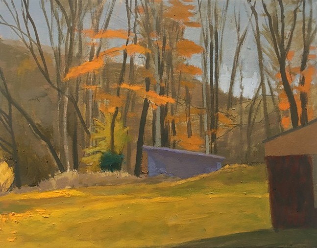 Celia Reisman, Sharon Sheds, oil on canvas, 11 x 14 inches