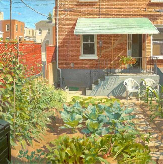 Jan's Garden  59&quot; x 59&quot;  Oil On Canvas