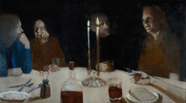 Table 15  14″ x 25.5″  Oil On Canvas