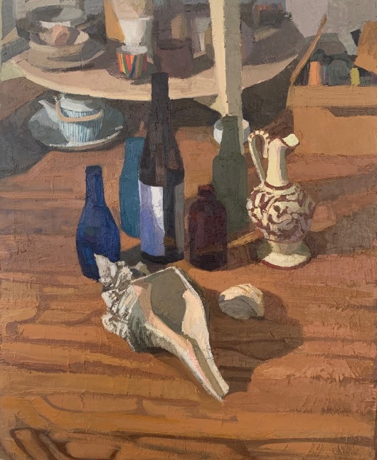 Foot Of The Table,  22&quot; x 18&quot;  Oil On Canvas Mounted On Panel