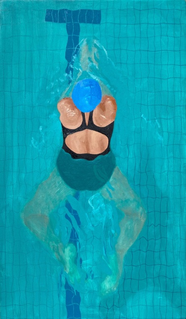 Swimmer 2  14&quot; x 24&quot;  Oil On Panel