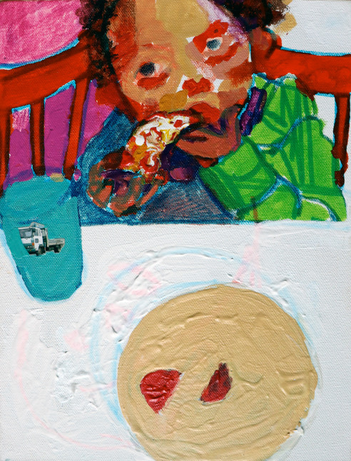 No Pepperoni  12&quot; x 9&quot;  Mixed Media On Canvas