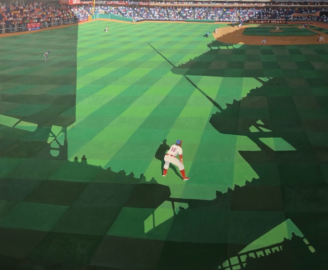 Max Mason, Brandon Marsh In Left Field, Citizens Bank Park  40″ x 48″  Oil On Canvas