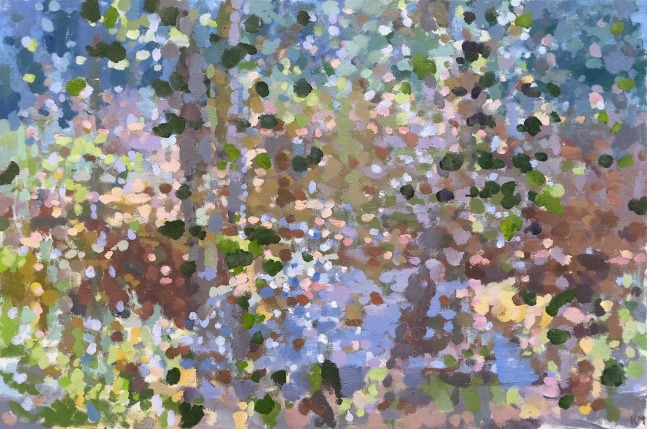 Pond Through the Trees  24&quot; x 36&quot;  Oil On Canvas