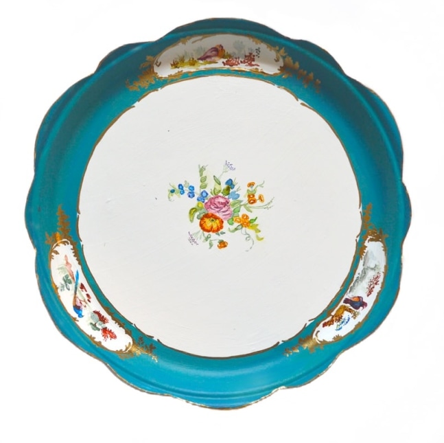 Private Collection Series: Sevres Porcelain Factory, Sevres, France, 1756 - Present  mixed media on paper plates  9&quot; round
