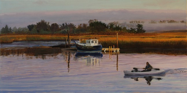 Morning Rowing  18&quot; x 36&quot;  Oil On Canvas