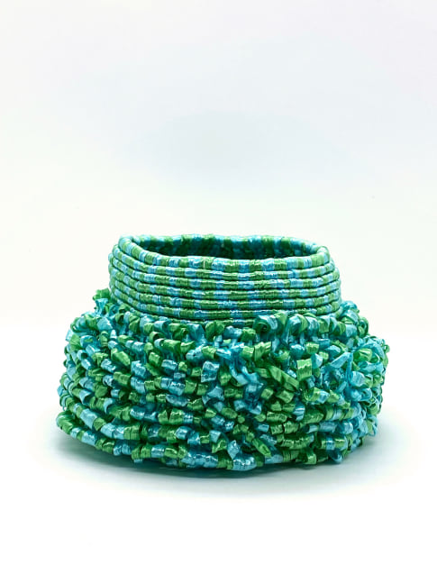 Blue And Green  4&quot; x 4&quot; x 5&quot;  Ribbon Polyester Cording