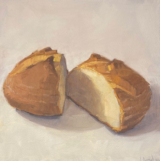 Split Loaf  8&quot; x 8&quot;  Oil On Paper Mounted On Board