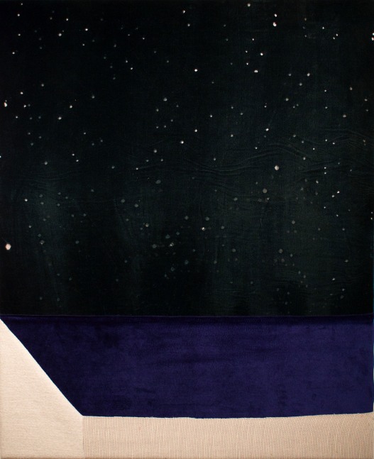 Summer Night Sky  44&quot; x 36&quot;  Velvet, Upholstery Fabric, And Silk
