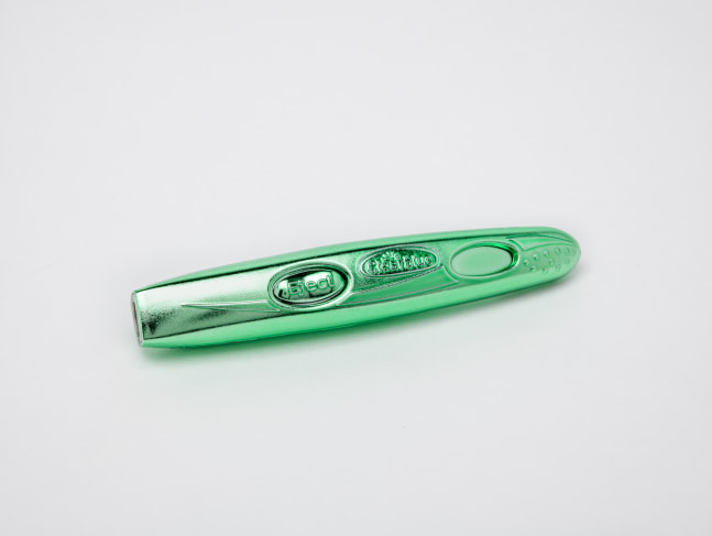Aimee Gilmore, Chrome Series (Tested)  1&quot; x 1&quot; x 6&quot;  Chrome Plated Pregnancy Test  Photo By Constance Mensh
